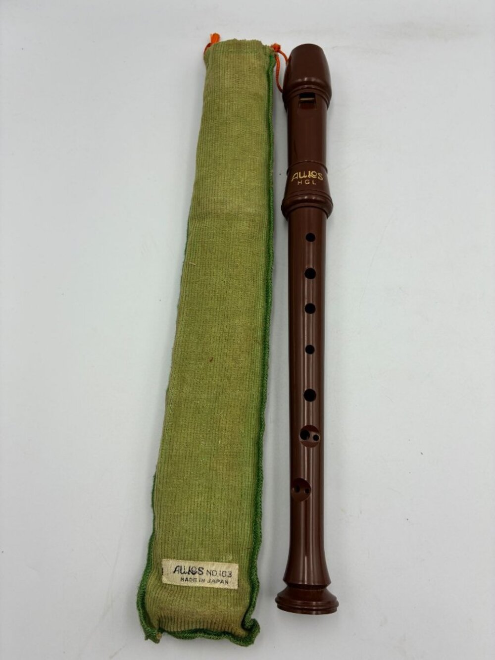 Vintage Aulos No. 103 HGL Recorder With Original Green Pouch Made In Japan